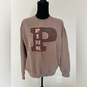 Pink Logo Brown Sweatshirt Set